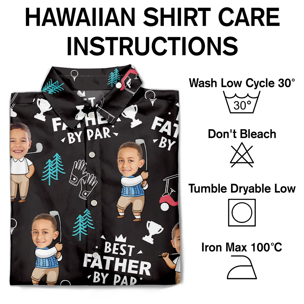 Custom Photo Best Dad By Par Funny Kid - Personalized Hawaiian Shirt - Image 8
