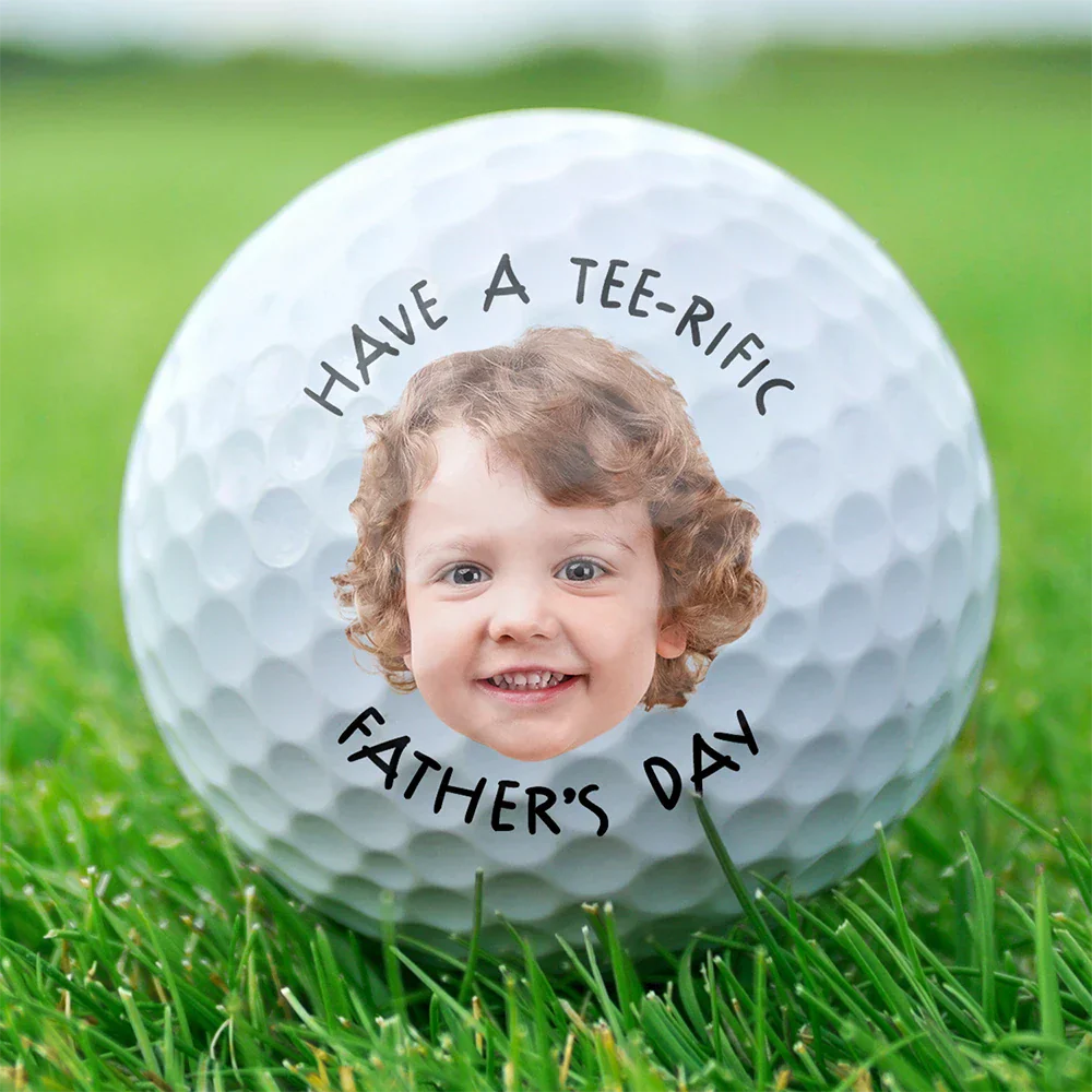 Custom Photo Best Dad By Par In The Hole Wide World - Personalized Golf Ball - Image 3