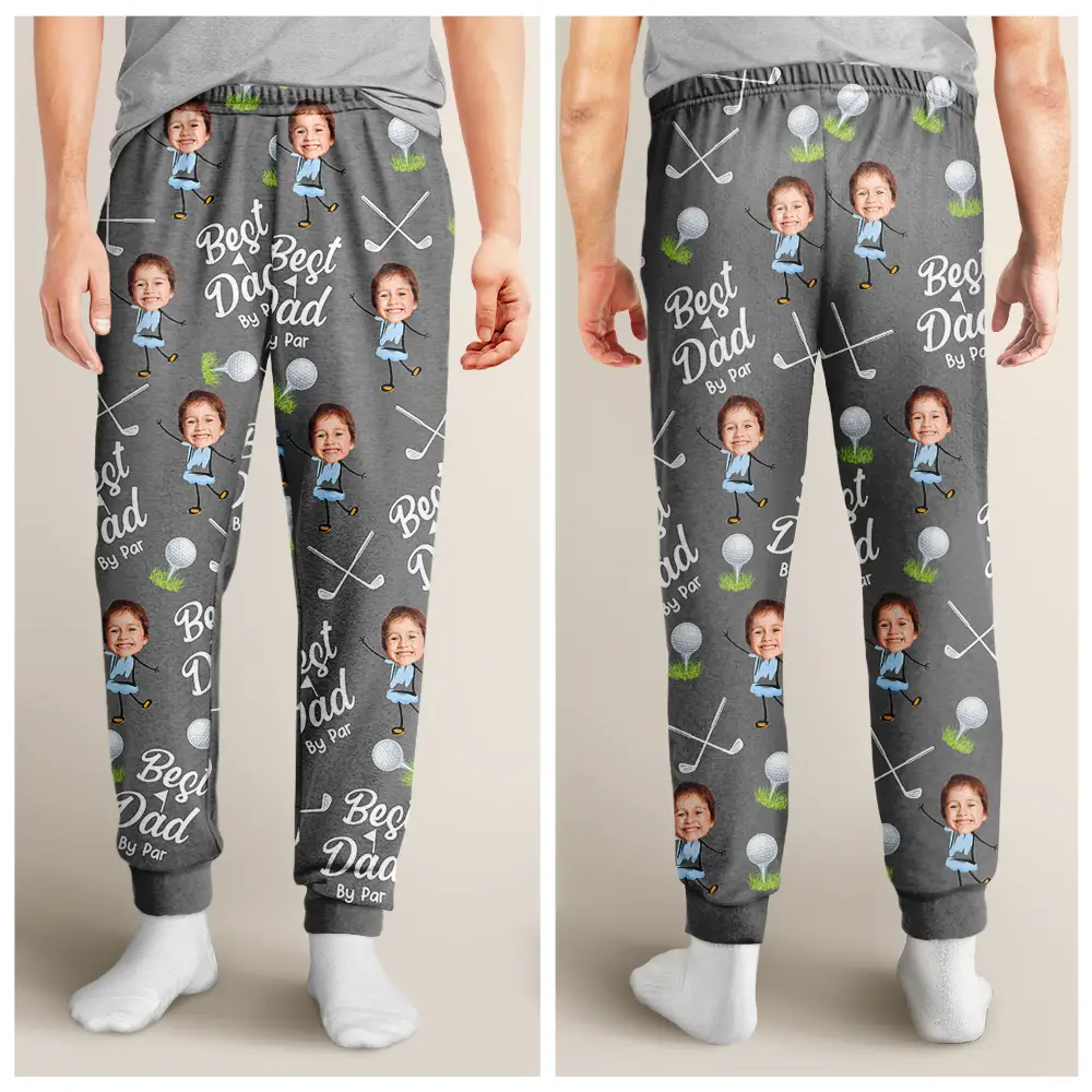 Custom Photo Best Dad By Par - Personalized Pajama Pants - Image 5