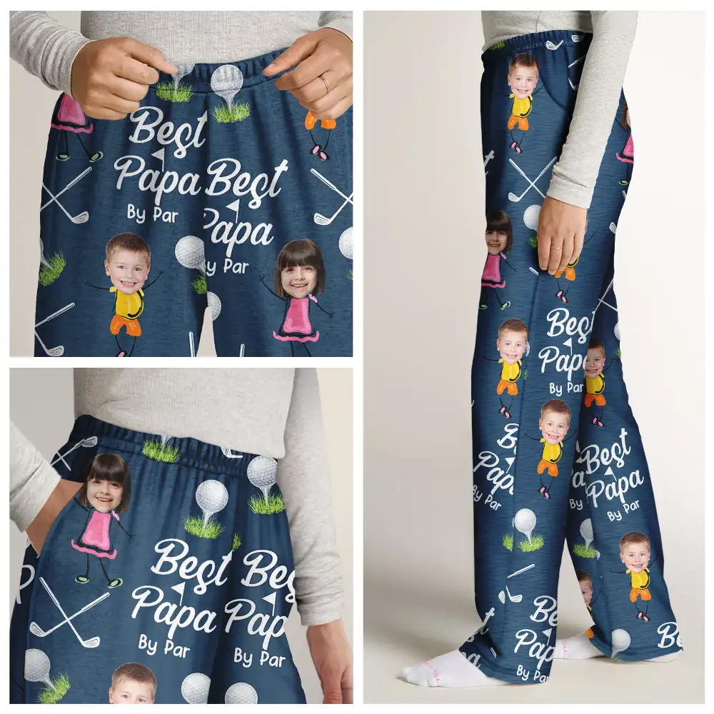 Custom Photo Best Dad By Par - Personalized Pajama Pants - Image 8