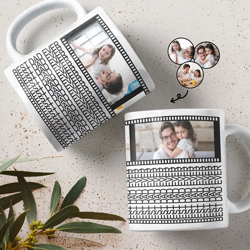 Custom Photo Best Dad Ever Hidden Message - Personalized Mug