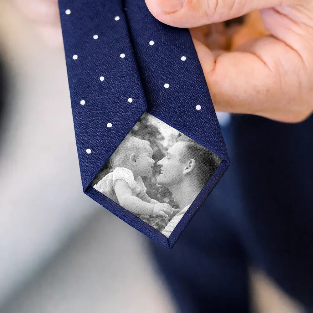 Custom Photo Best Dad Ever - Personalized Fabric Tie Patch - Image 6