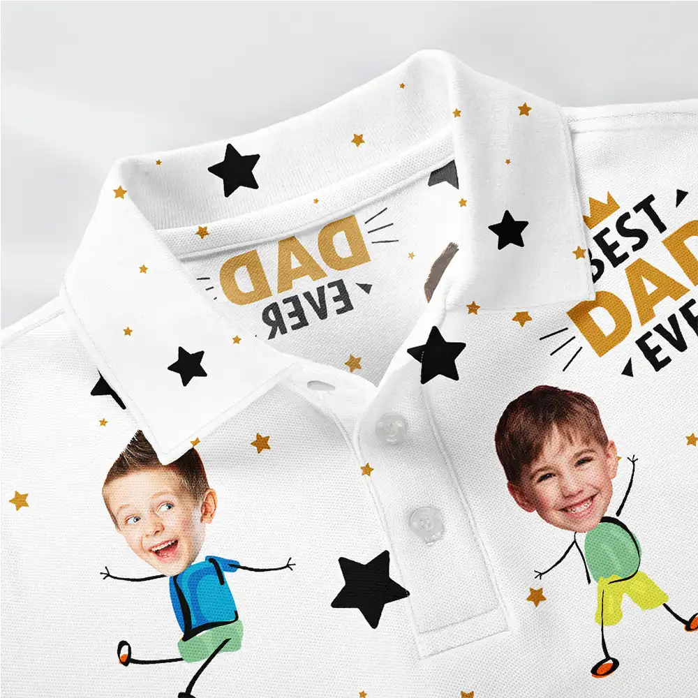 Custom Photo Best Dad Ever - Personalized Polo Shirt - Image 6