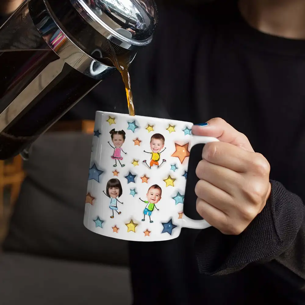 Custom Photo Best Dad Grandpa Ever - 3D Inflated Effect Printed Mug, Personalized White Edge-to-Edge Mug - Image 5