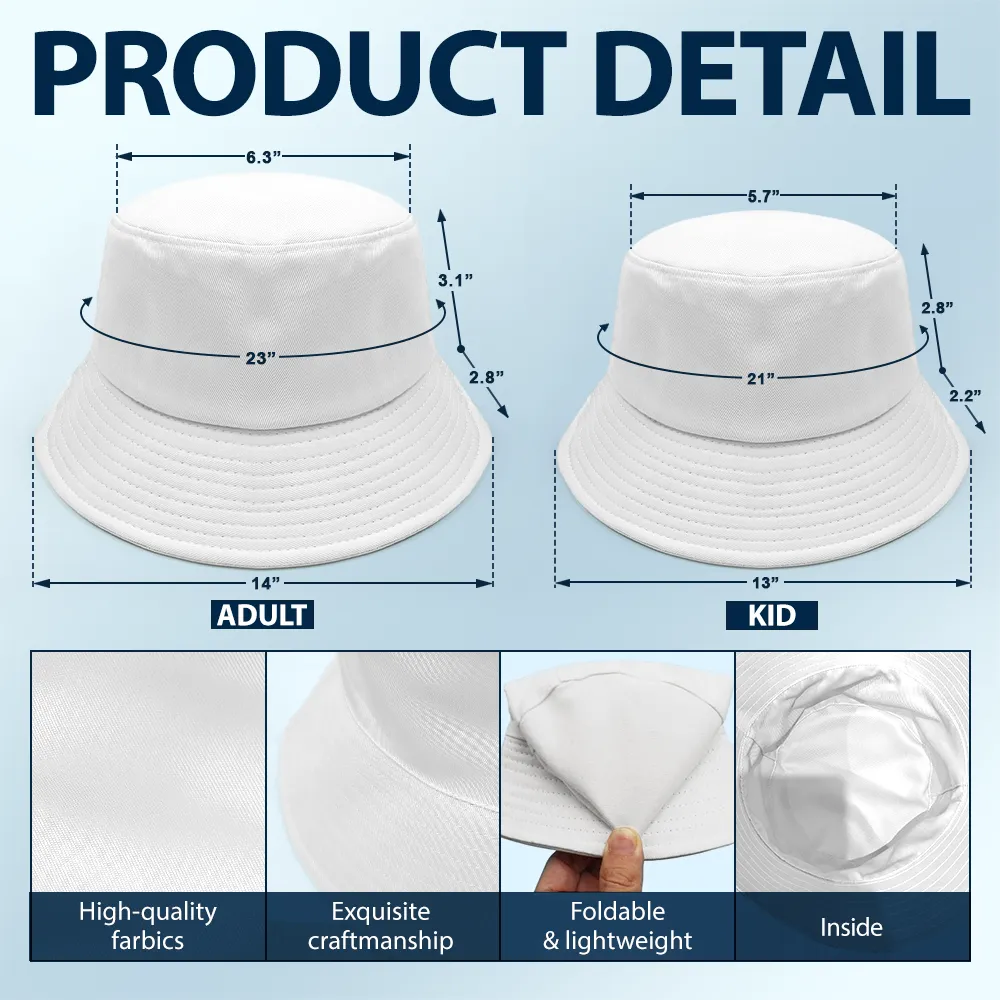 Custom Photo Best Dad Grandpa Ever - Personalized Bucket Hat - Image 6