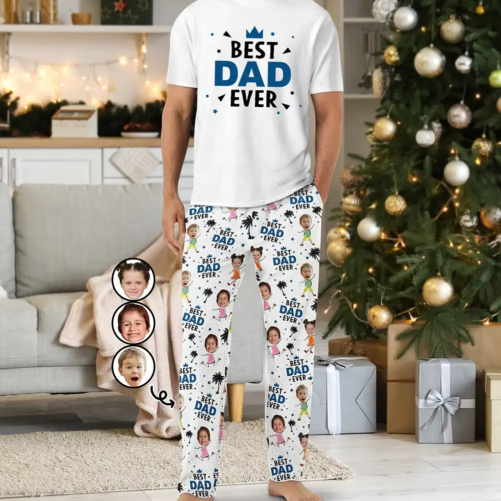 Custom Photo Best Dad Grandpa Ever - Personalized Loungewear Set