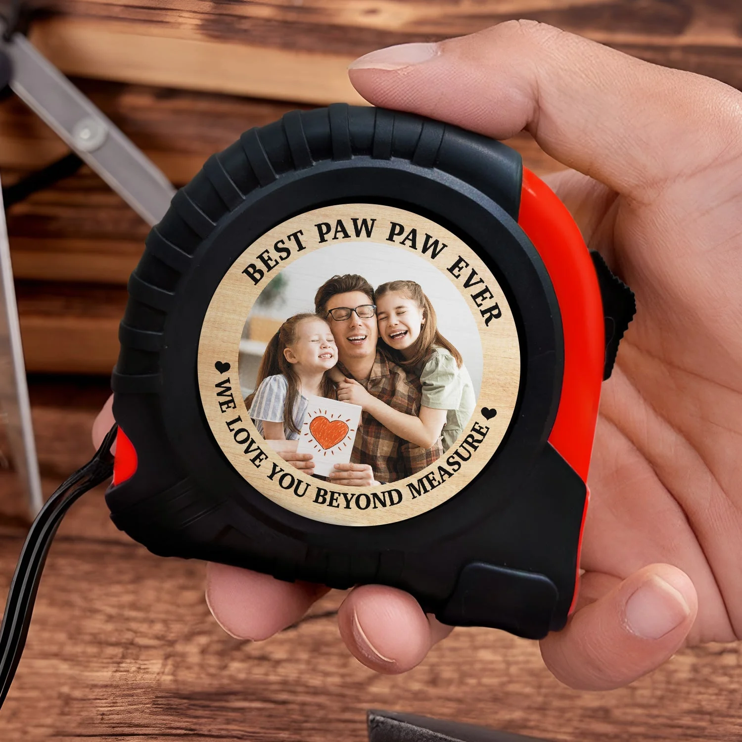 Custom Photo Best Dad Grandpa Ever - Personalized Tape Measure - Image 3