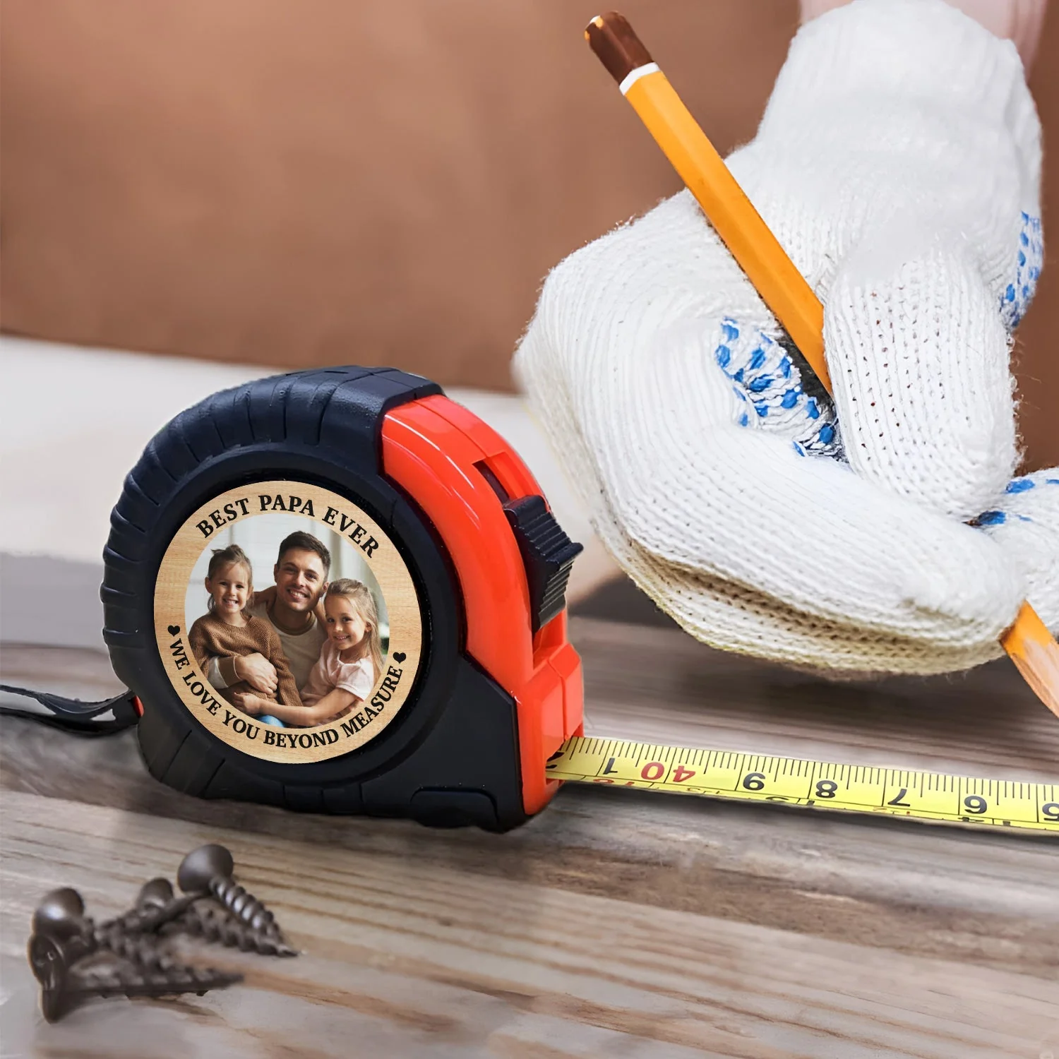 Custom Photo Best Dad Grandpa Ever - Personalized Tape Measure - Image 4