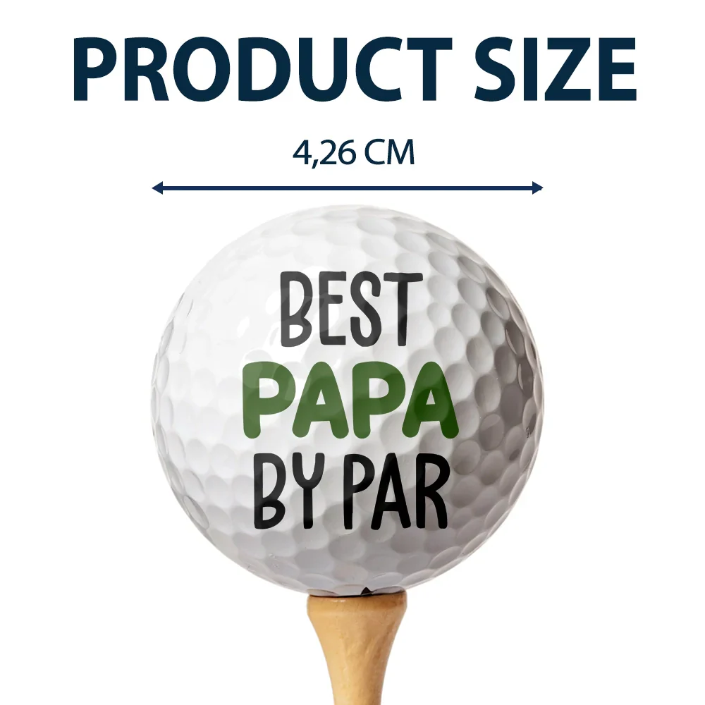 Custom Photo Best Daddy By Par Cartoon Kid - Personalized Golf Ball - Image 5