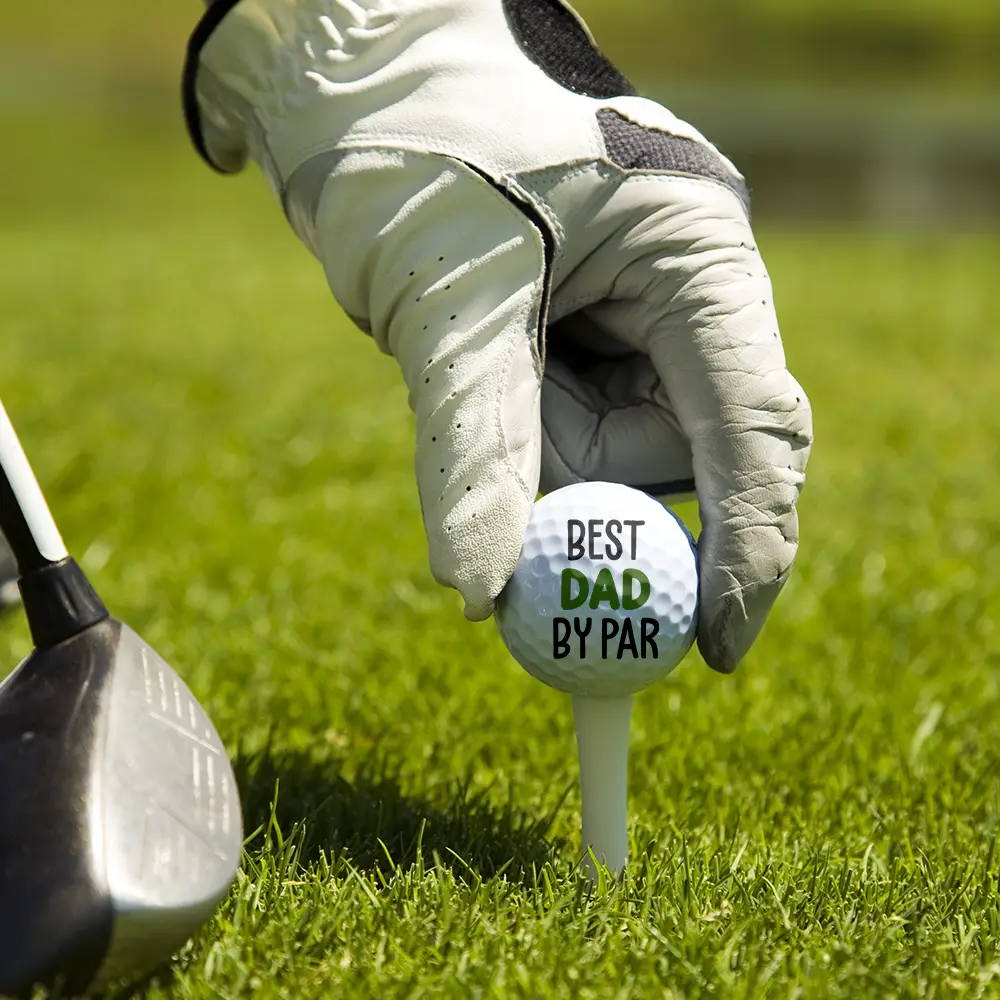 Custom Photo Best Daddy By Par Cartoon Kid - Personalized Golf Ball - Image 6