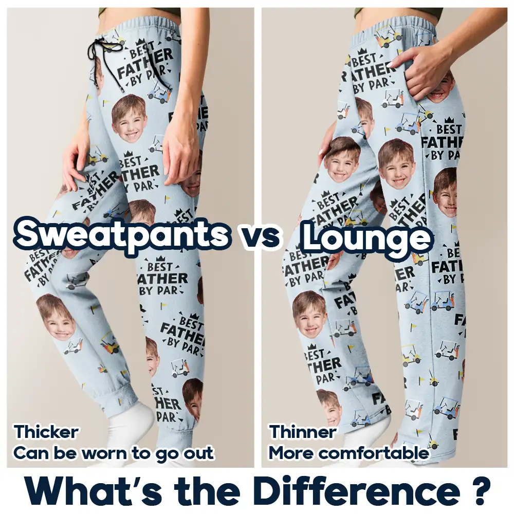 Custom Photo Best Daddy By Par Golf Lover - Personalized Pajama Pants - Image 7