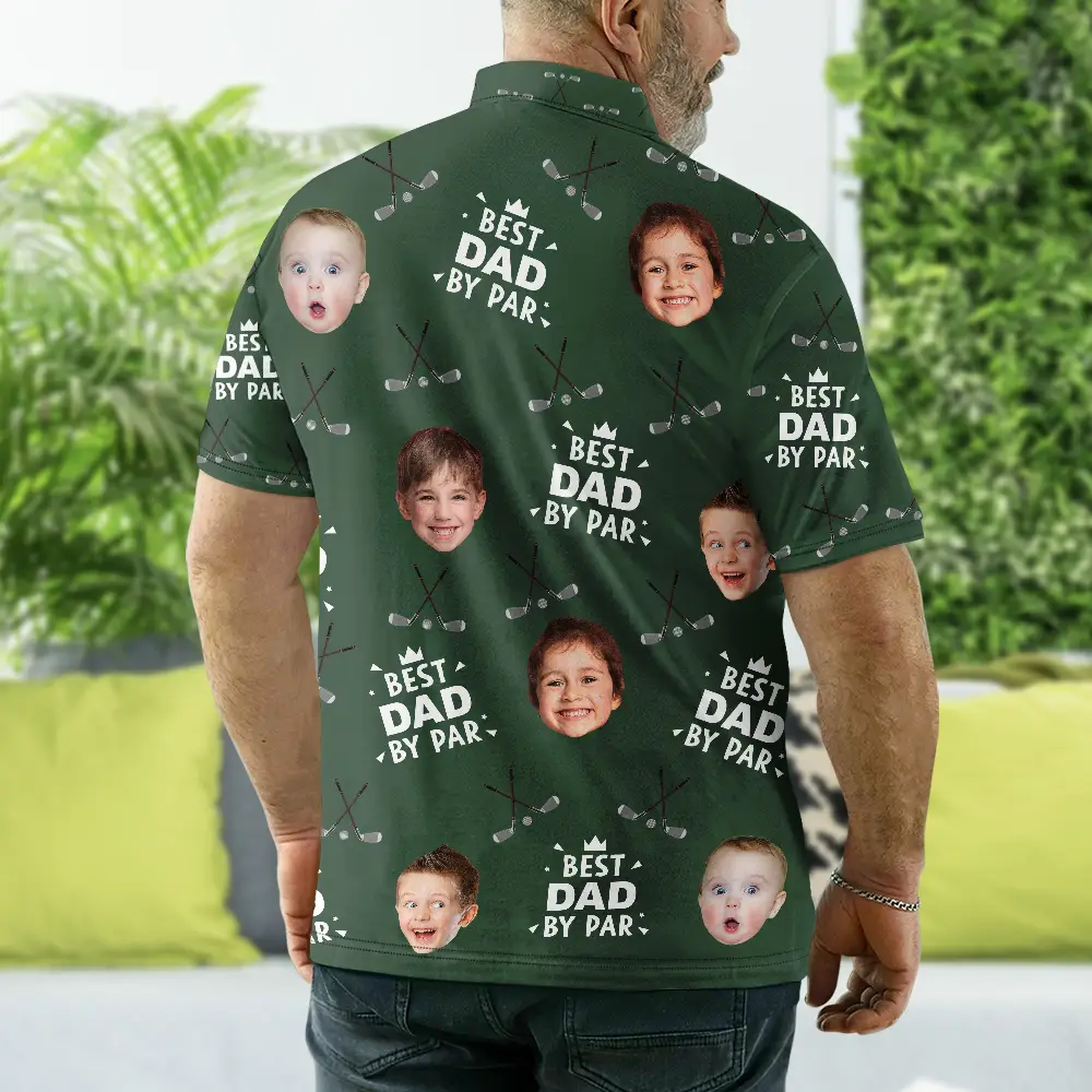 Custom Photo Best Daddy By Par Golf Lover - Personalized Polo Shirt - Image 4