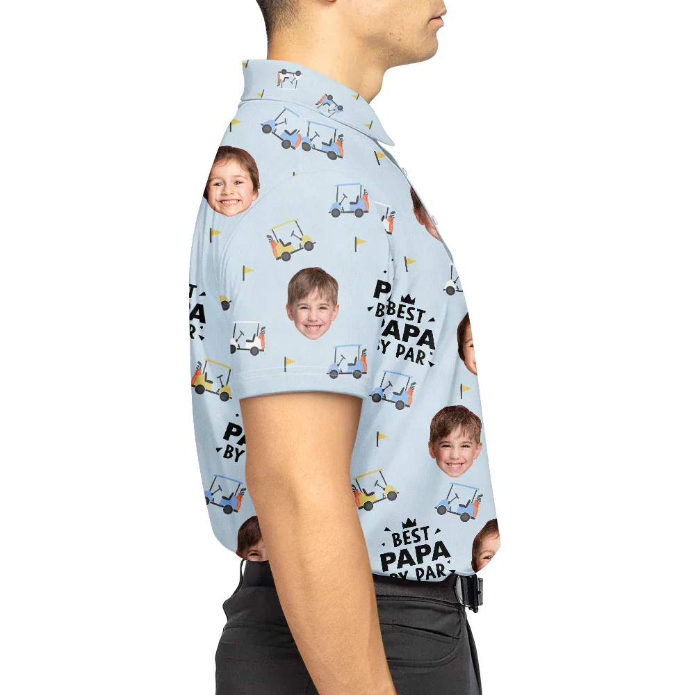 Custom Photo Best Daddy By Par Golf Lover - Personalized Polo Shirt - Image 7