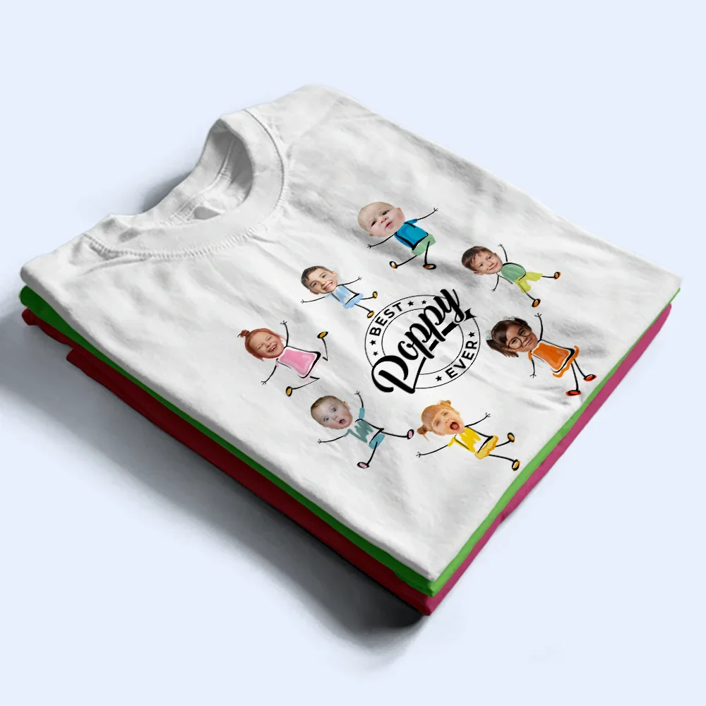 Custom Photo Best Daddy Ever Dancing Kids - Personalized T Shirt - Image 3