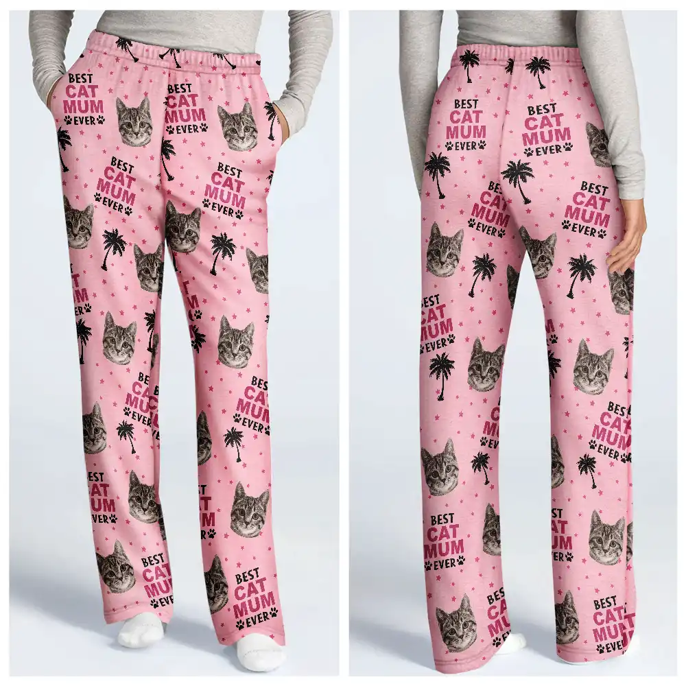 Custom Photo Best Dog Cat Dad Mom Ever - Personalized Loungewear Set - Image 4