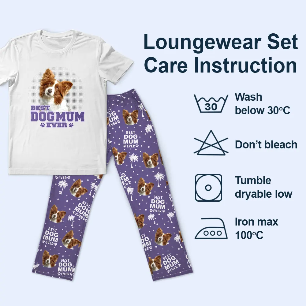 Custom Photo Best Dog Cat Dad Mom Ever - Personalized Loungewear Set - Image 7