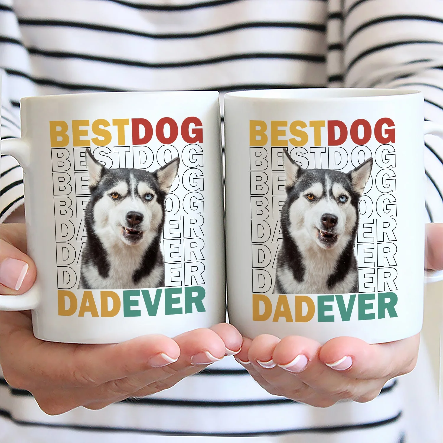 Custom Photo Best Dog Cat Dad Mom Ever - Personalized Mug - Image 3