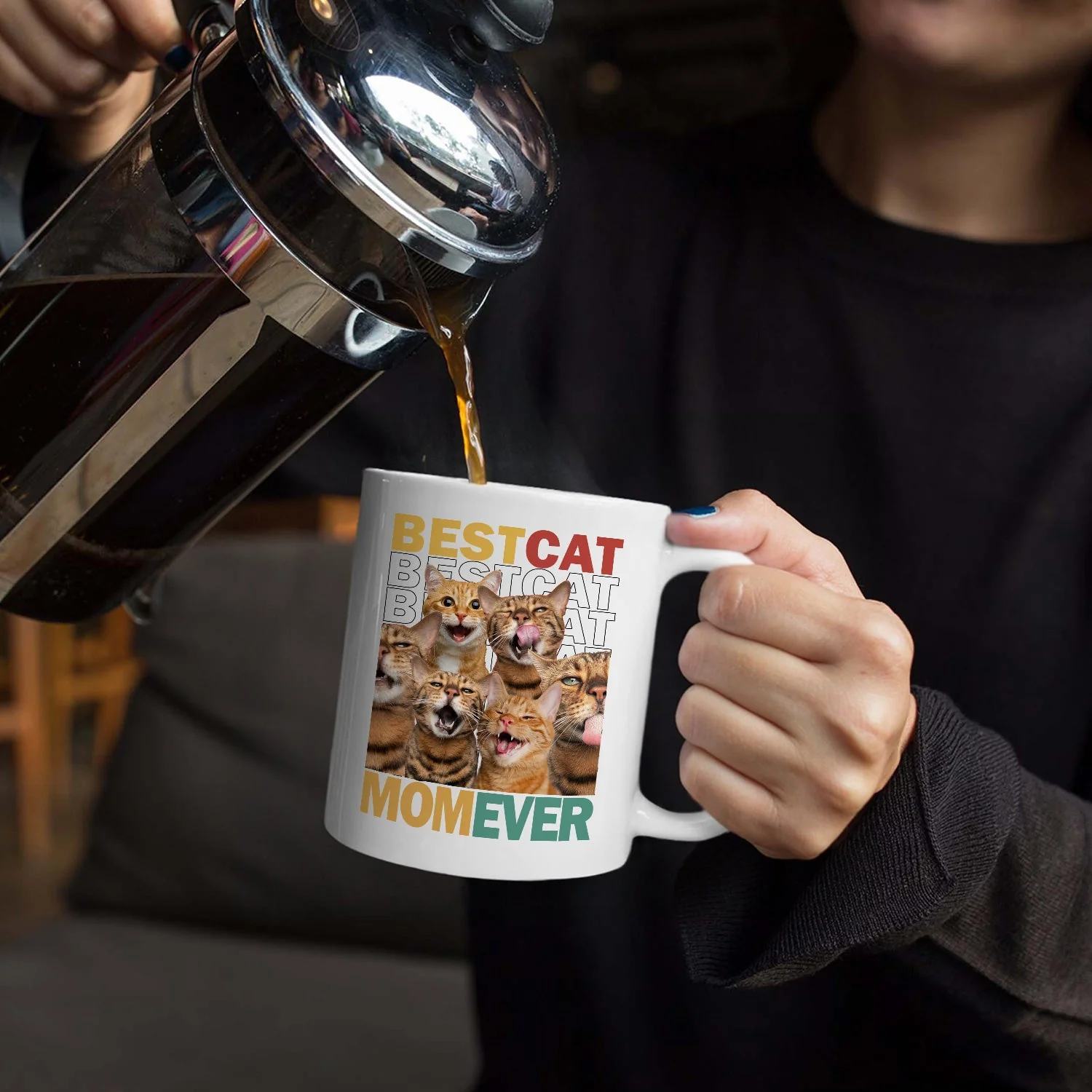 Custom Photo Best Dog Cat Dad Mom Ever - Personalized Mug - Image 6