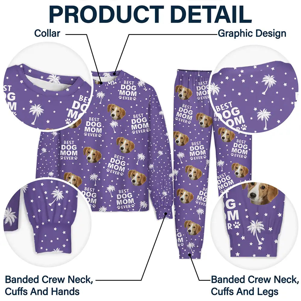 Custom Photo Best Dog Cat Dad Mom Ever - Personalized Unisex Pajamas Set - Image 6