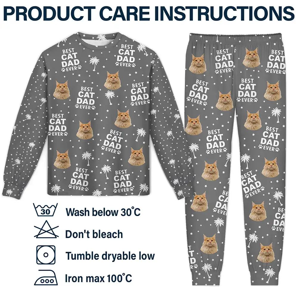 Custom Photo Best Dog Cat Dad Mom Ever - Personalized Unisex Pajamas Set - Image 7