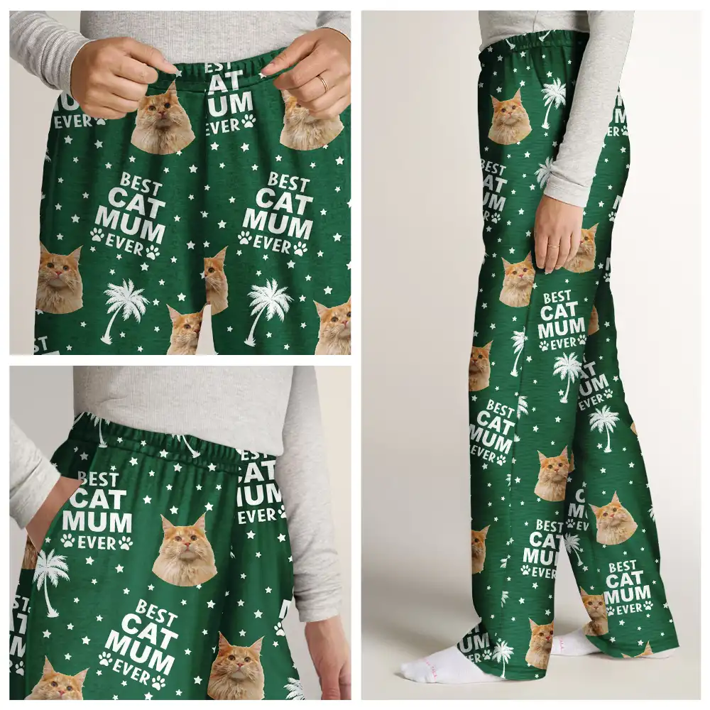 Custom Photo Best Dog Cat Pet Ever - Personalized Pajama Pants - Image 8