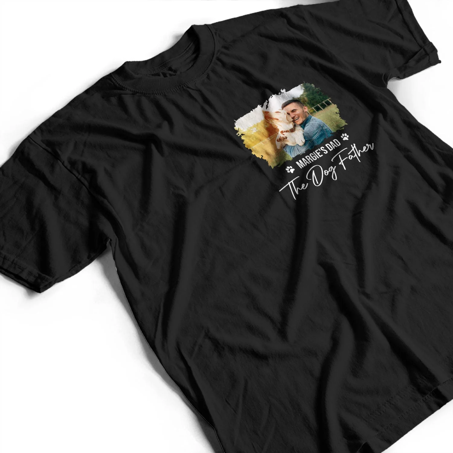 Custom Photo Best Dog Dad Ever - Gift For Dog Lovers - Personalized Custom T Shirt - Image 3