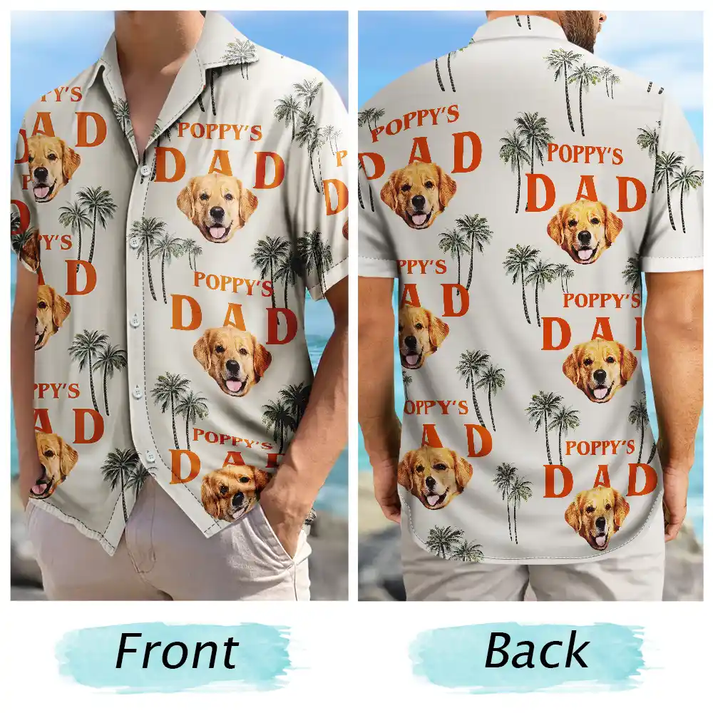 Custom Photo Best Dog Dad - Personalized Hawaiian Shirt - Image 7