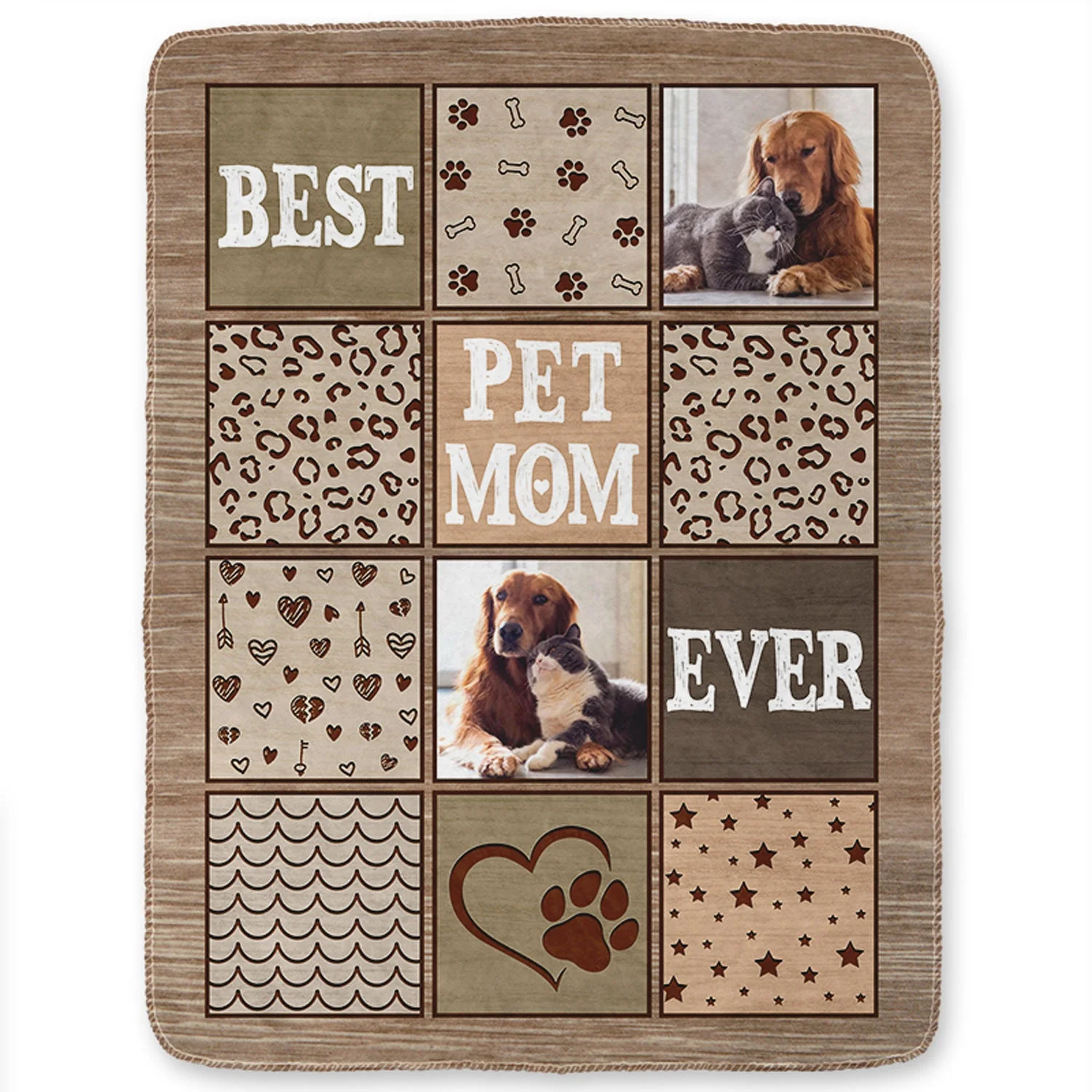 Custom Photo Best Dog Mom Ever - Gift For Pet Lovers - Personalized Fleece Blanket - Image 2