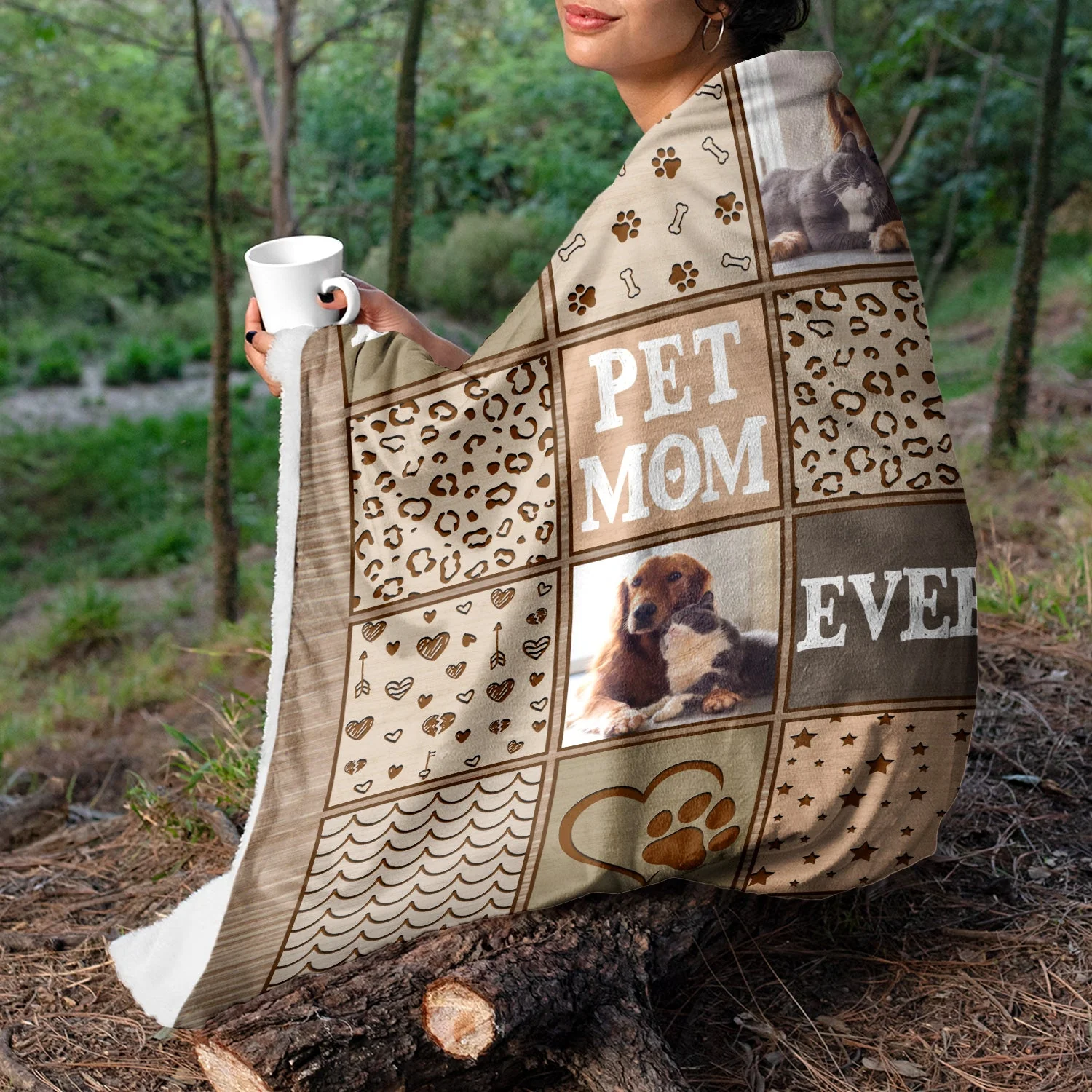 Custom Photo Best Dog Mom Ever - Gift For Pet Lovers - Personalized Fleece Blanket - Image 5