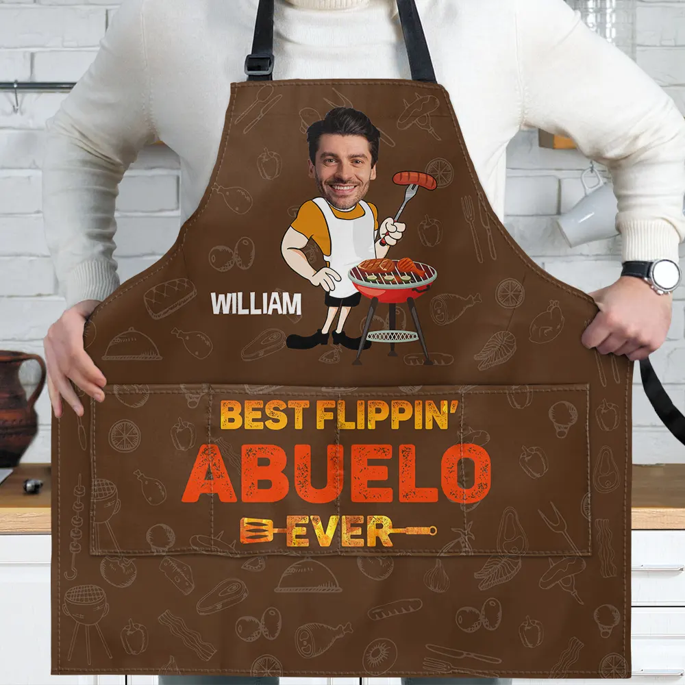 Custom Photo Best Flippin' Dad Ever - Personalized Apron - Image 3