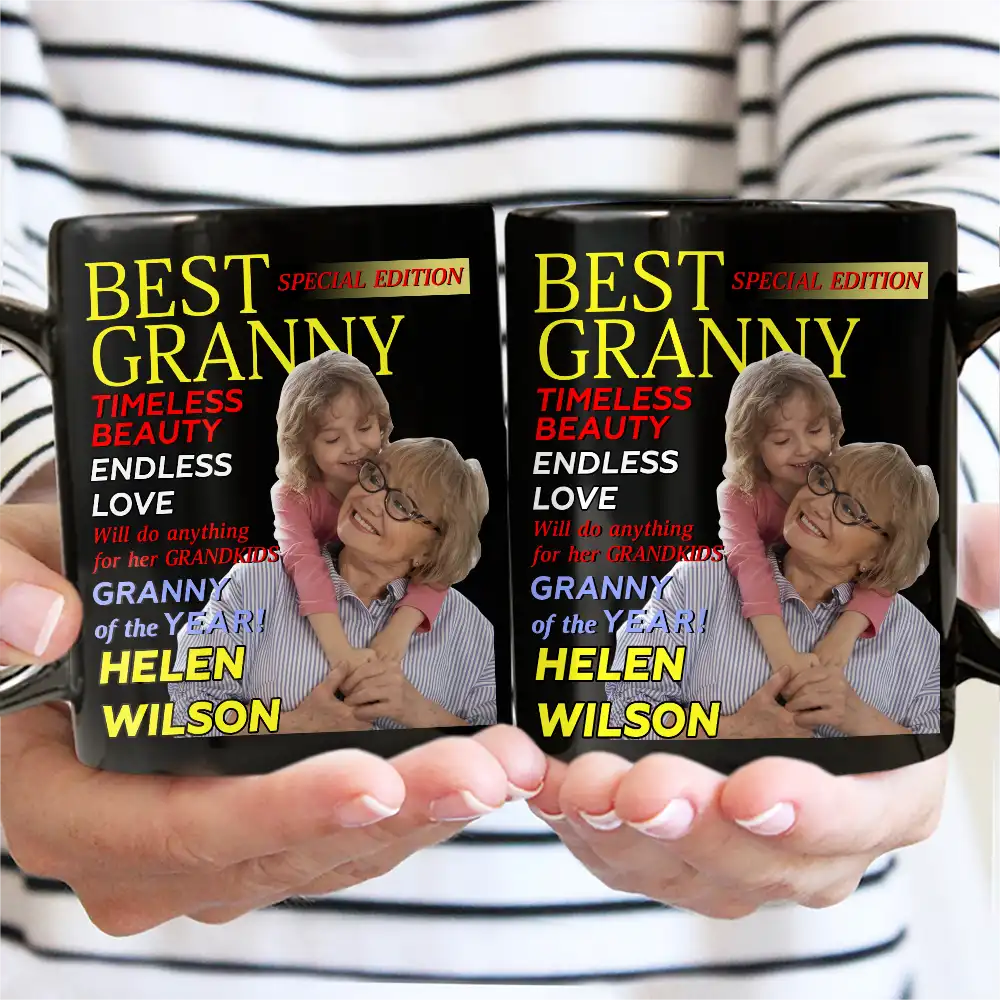 Custom Photo Best Grandma Mommy Magazine - Personalized Mug - Image 4