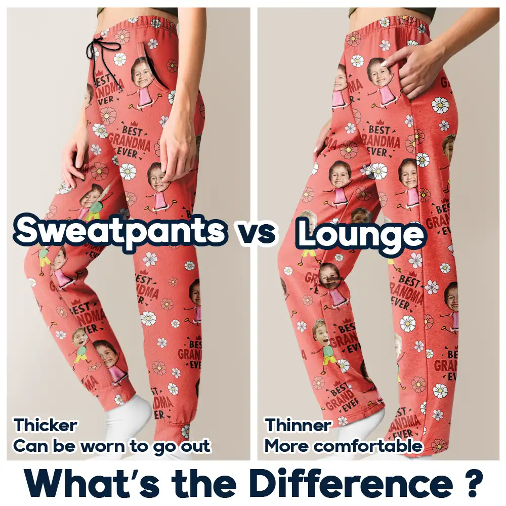 Custom Photo Best Grandma Nana Mom Ever - Personalized Pajama Pants - Image 7