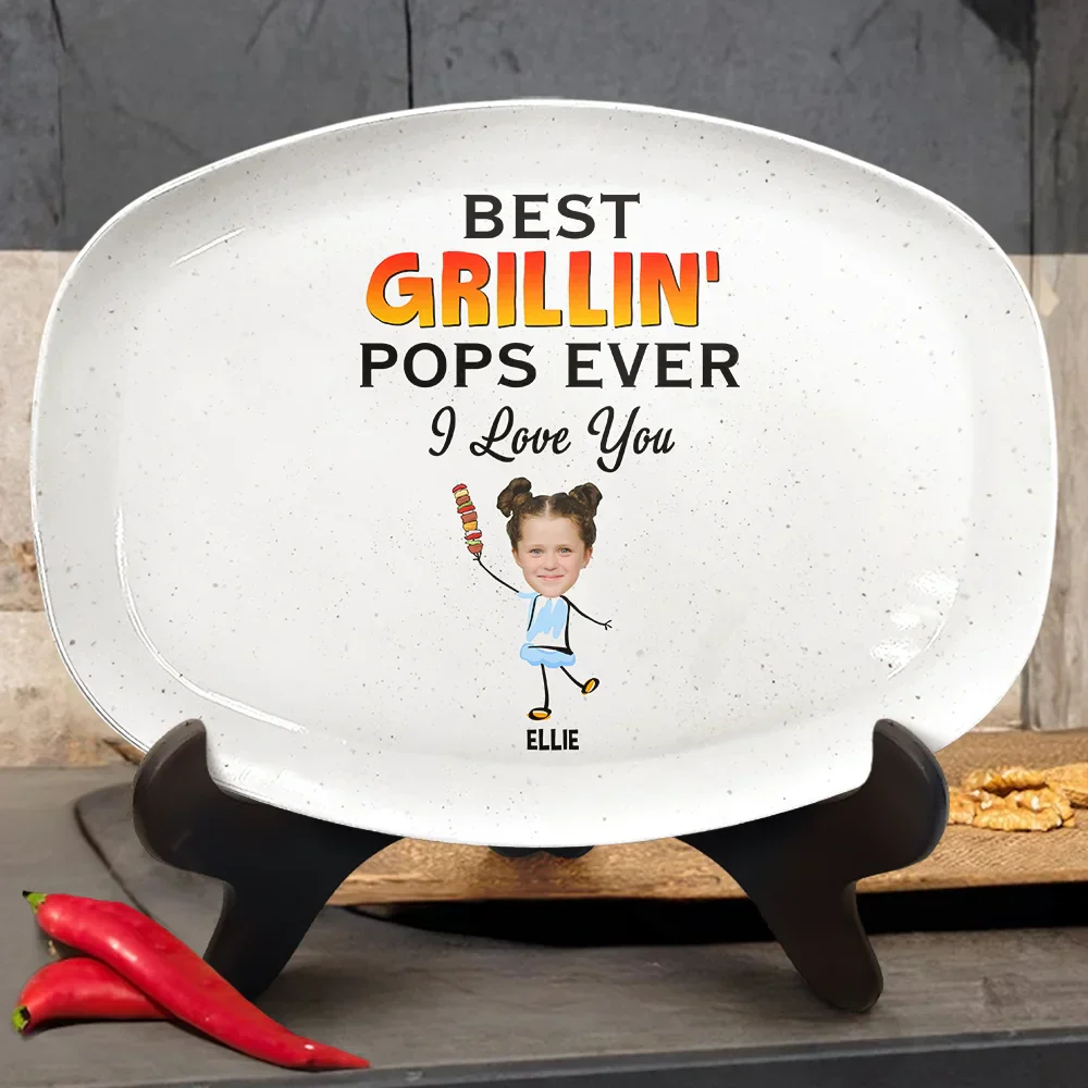 Custom Photo Best Grillin' Dad Ever We Love You - Personalized Plate - Image 4