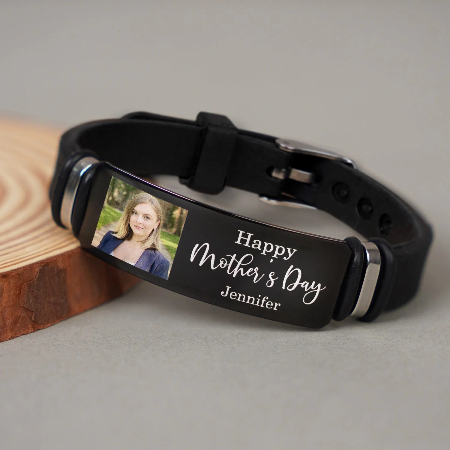 Custom Photo Best Mom Dad Ever - Gift For Family, Siblings, Friends - Personalized Engraved Bracelet - Image 4