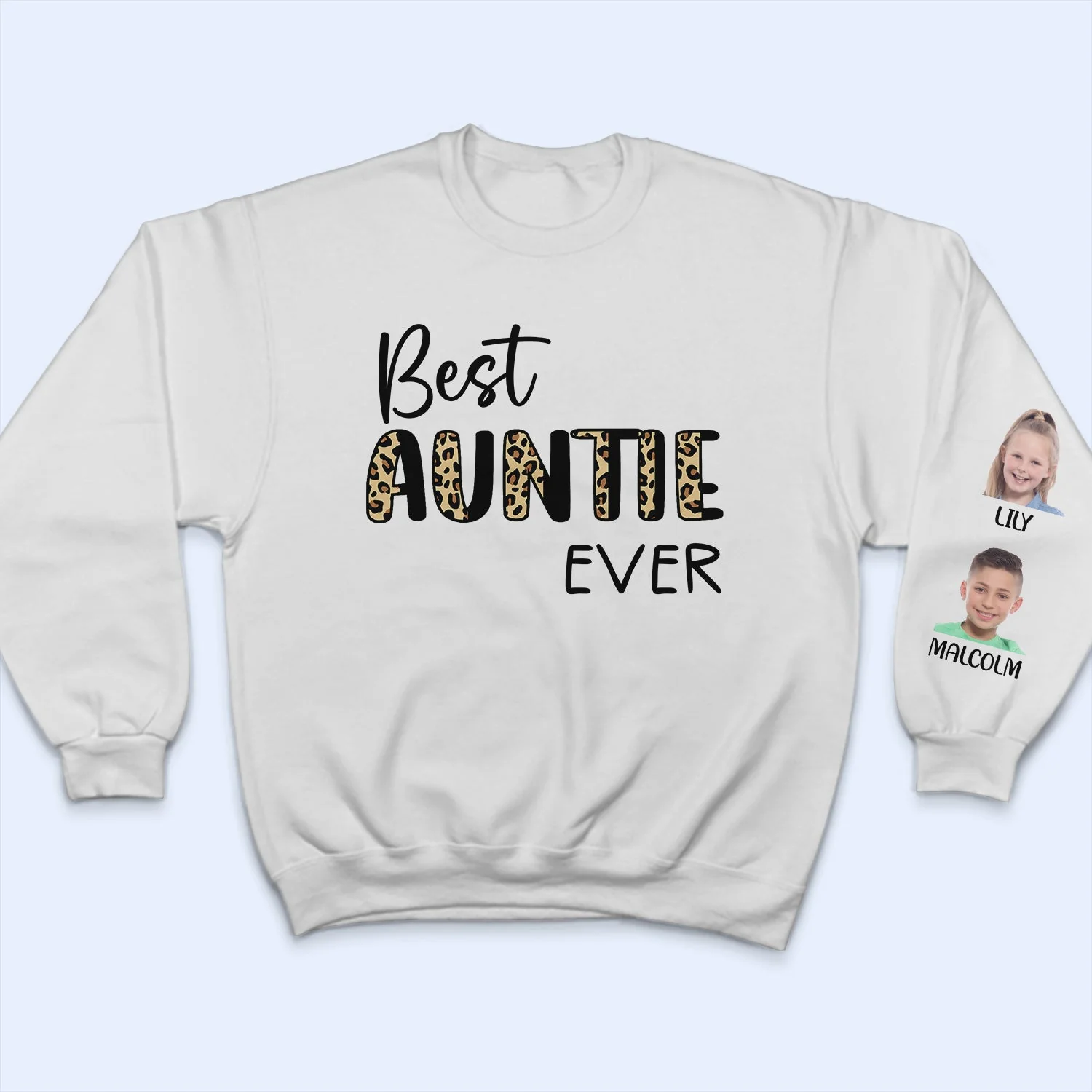 Custom Photo Best Mom Ever - Gift For Mothers And Grandmas - Personalized Sweatshirt With Sleeve Imprint - Image 4