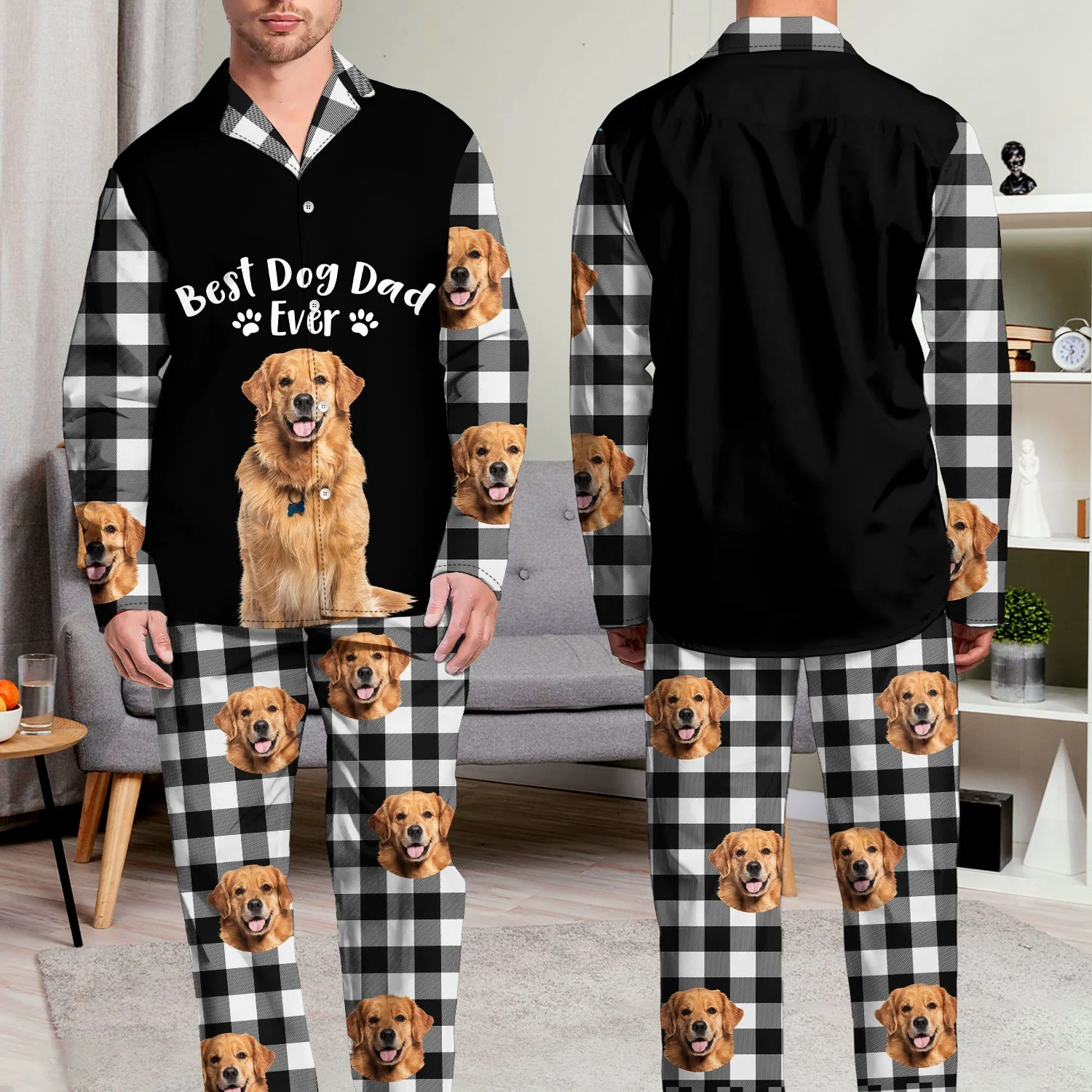 Custom Photo Best Mom Ever - Gift For Pet Lovers - Personalized Long Pajamas Set - Image 6