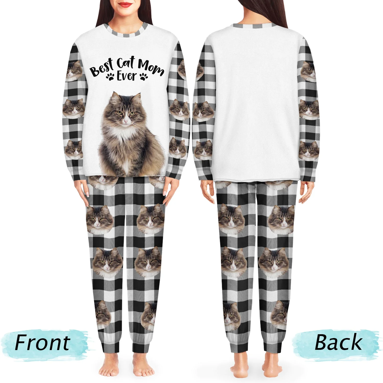 Custom Photo Best Mom Ever - Gift For Pet Lovers - Personalized Unisex Pajamas Set - Image 5