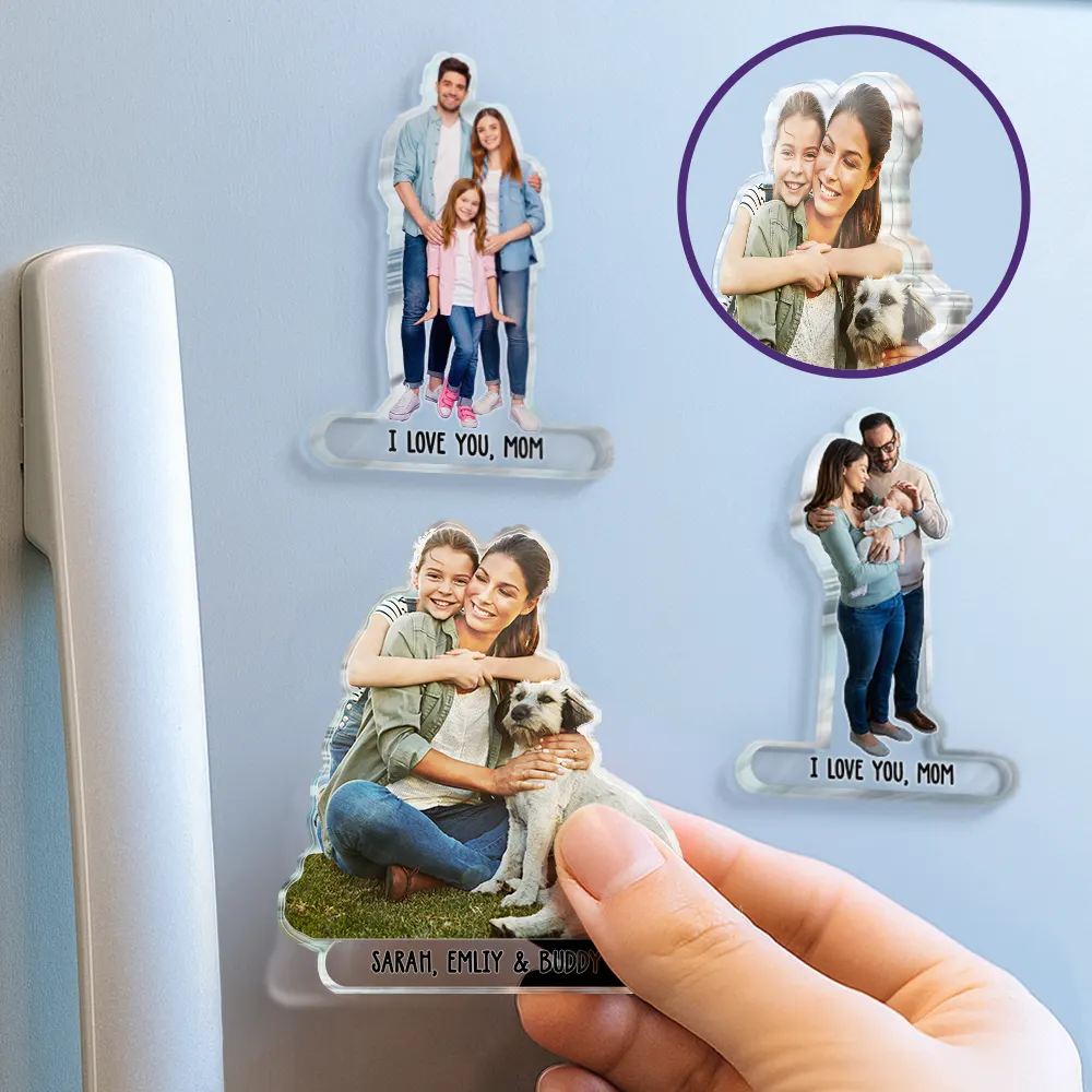 Custom Photo Best Mom Ever - Personalized Acrylic Fridge Magnet - Image 3