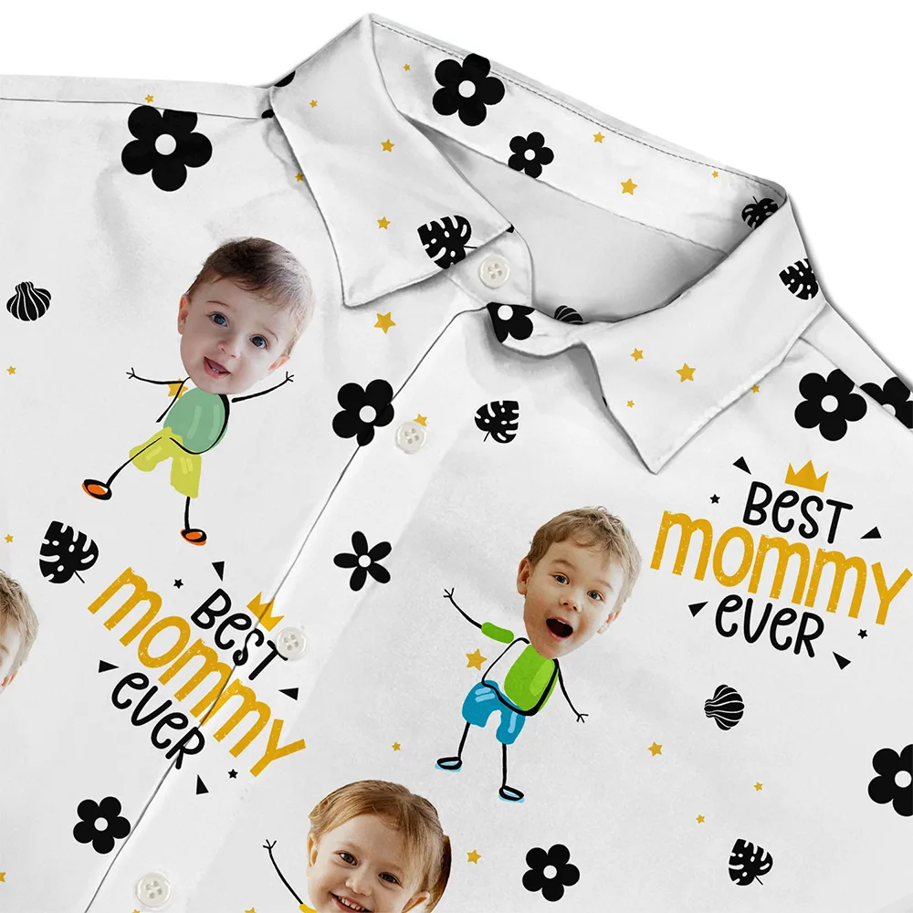 Custom Photo Best Mom Ever Travel Floral Pattern - Personalized Hawaiian Shirt - Image 5