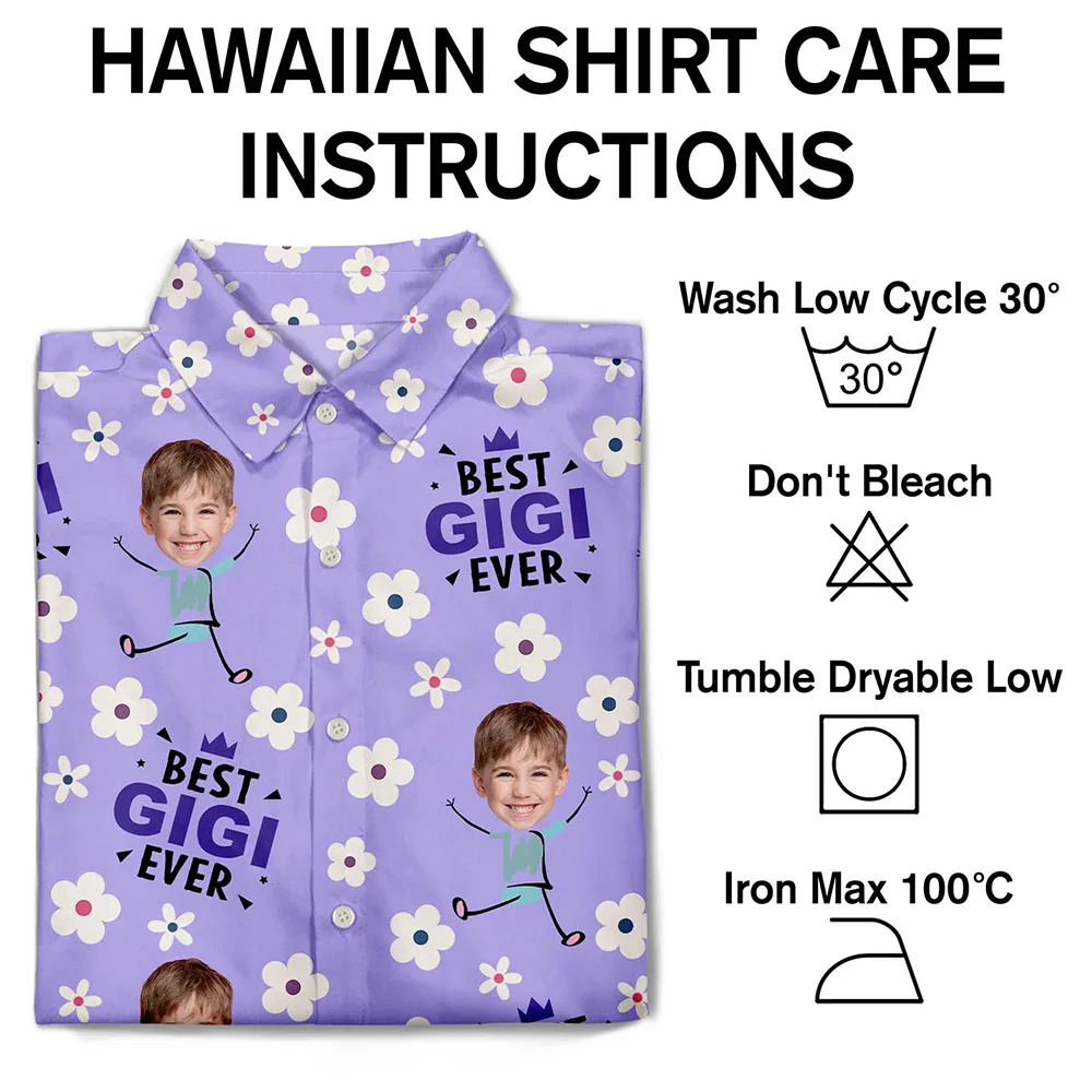 Custom Photo Best Mom Grandma Ever Flower Pattern - Personalized Hawaiian Shirt - Image 6