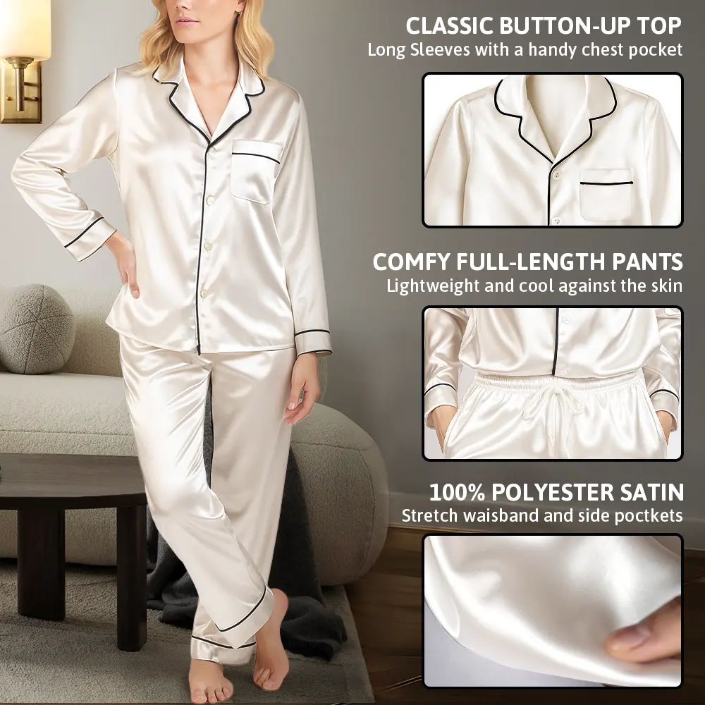 Chinoiserie Toile Dog Mom Cat Mom - Personalized Satin Pajama Set - Image 6