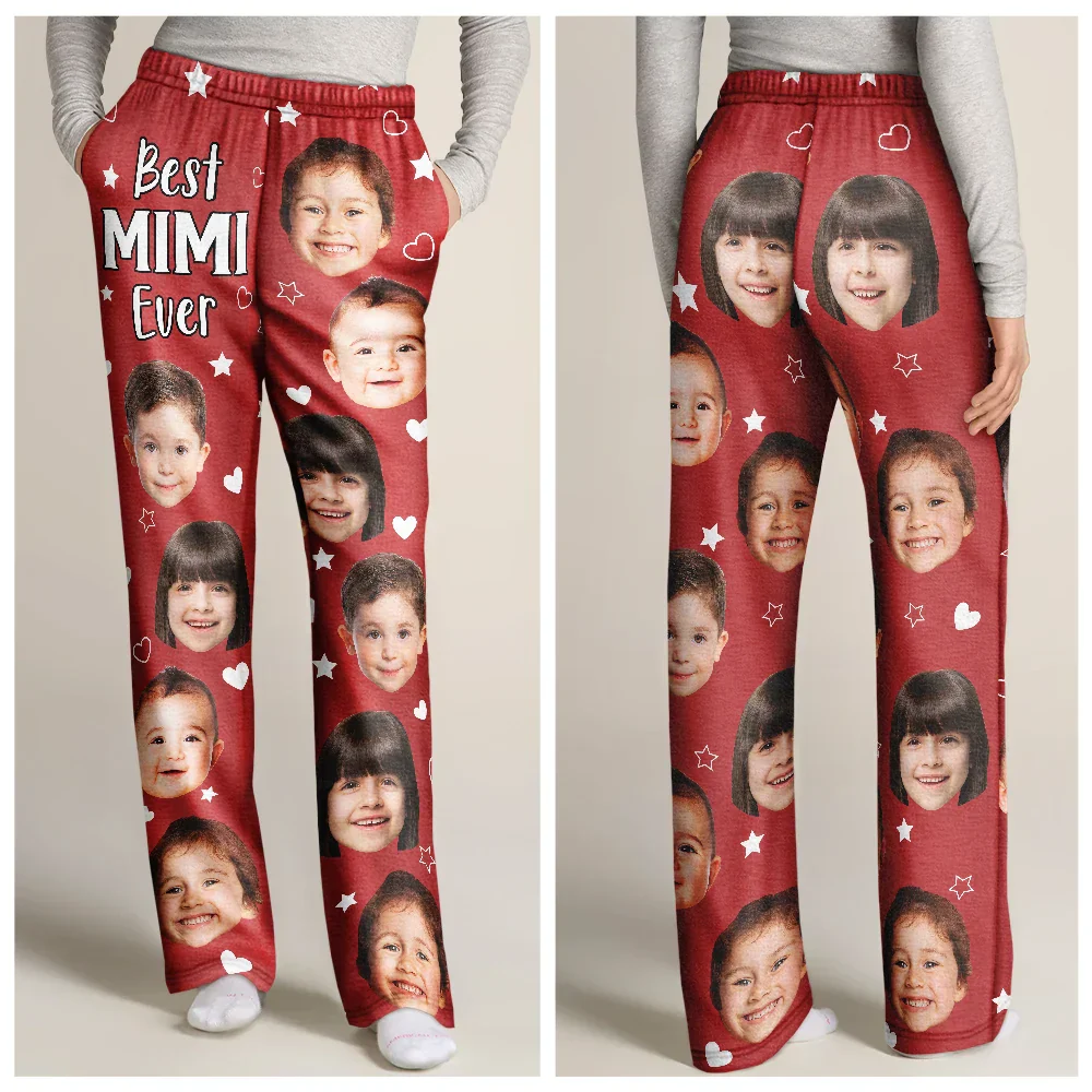Custom Photo Best Mom Grandma Ever - Personalized Pajama Pants - Image 4