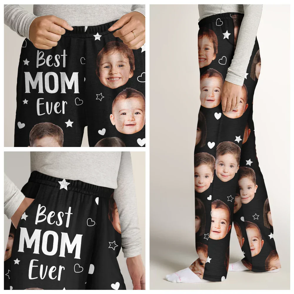 Custom Photo Best Mom Grandma Ever - Personalized Pajama Pants - Image 8