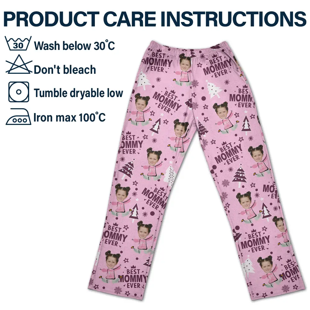 Custom Photo Best Mom Grandma Ever Pine Tree Pattern - Personalized Sweatpants - Image 6