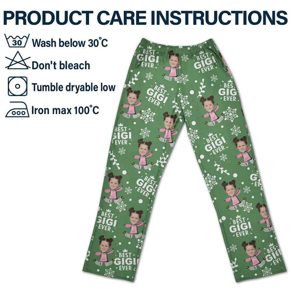 Custom Photo Best Mom Grandma Ever Snow Pattern - Personalized Sweatpants - Image 6