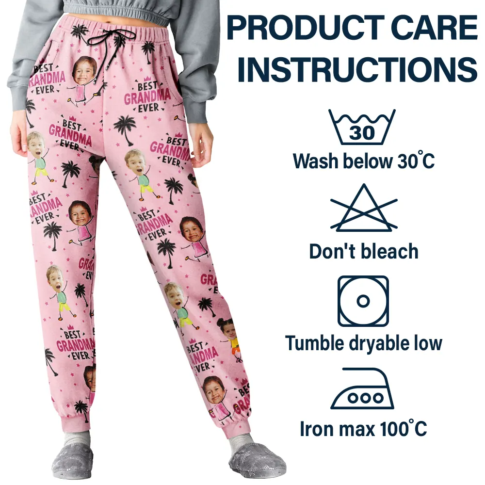 Custom Photo Best Mom Nana Ever - Personalized Pajama Pants - Image 6