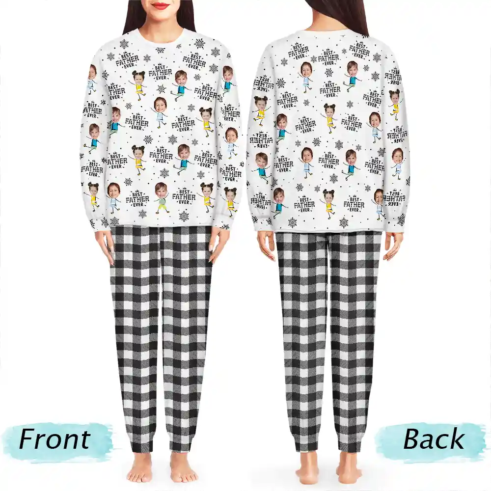 Custom Photo Best Nana Ever Gigi Papa Funny Children - Personalized Unisex Pajamas Set - Image 5