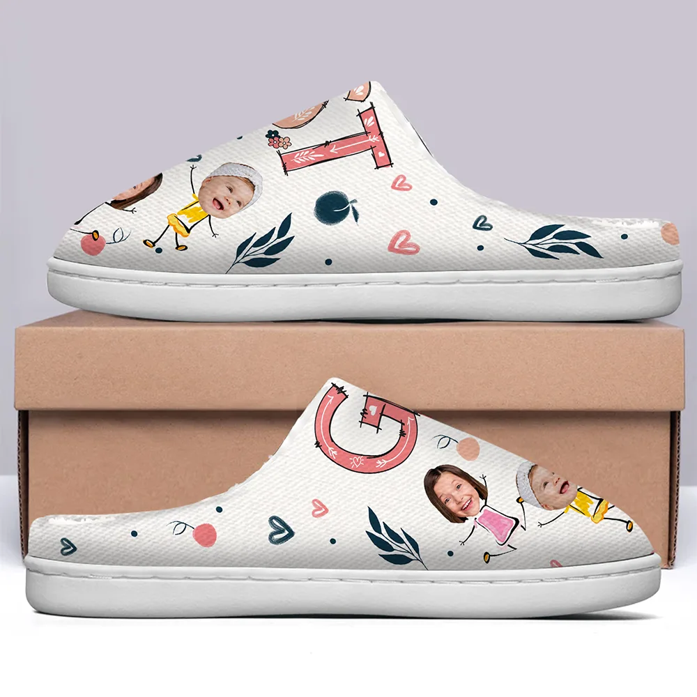 Custom Photo Best Nana Mom Ever - Personalized Fluffy Slippers - Image 5