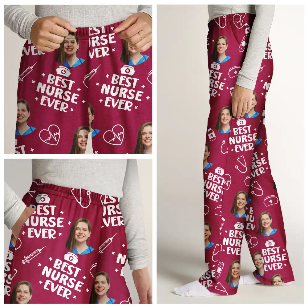 Custom Photo Best Nurse Ever - Personalized Sweatpants - Image 8