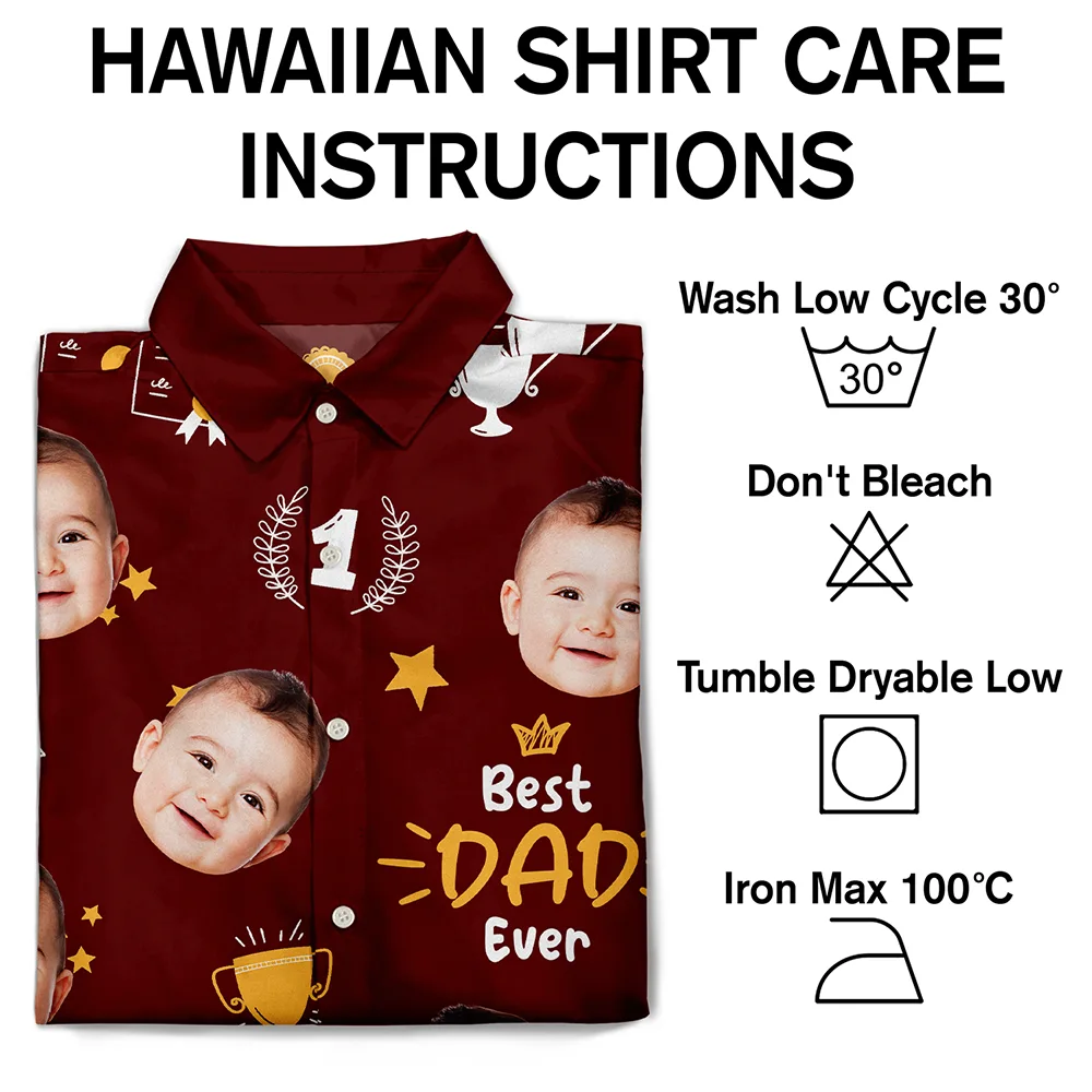 Custom Photo Best Papa Ever Trophy Dad - Personalized Hawaiian Shirt - Image 8